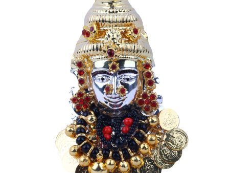 Ammavari Face - 4 Inch | Lakshmi Face in Silver  Amman Face  Goddess Face for Deity on Sale