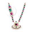 Stone Haram & Stone Necklace Set - 13 x 4 Inches | Multicolour Stone Jewelry  Jewellery for Deity Online now