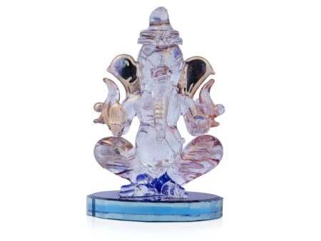 Ganesha Murti Statue - 2.25 x 1.75 Inches| Glass Ganesh Statue  Vinayaka Idol for Pooja For Sale