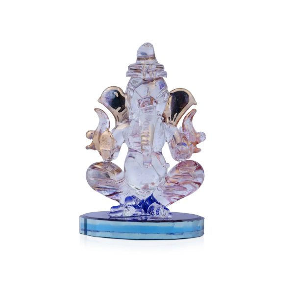 Ganesha Murti Statue - 2.25 x 1.75 Inches| Glass Ganesh Statue  Vinayaka Idol for Pooja For Sale