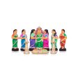 Seemantham Clay Golu Bommai Set - 7 x 3 Inches | Giri Golu Doll  Navaratri Golu Bomma Gombe Bommai Supply