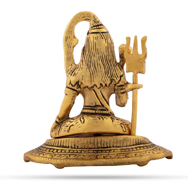 Shiva Statue - 4.5 x 4.5 Inches | Gold Polish Shiv Murti  Aluminium Shivan Idol for Pooja  220 Gms Approx Sale