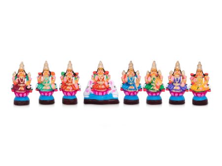 Ashta Lakshmi Clay Golu Bommai Set - 7 x 5 Inches | Giri Golu Doll  Navaratri Golu Bomma Gombe Bommai Cheap