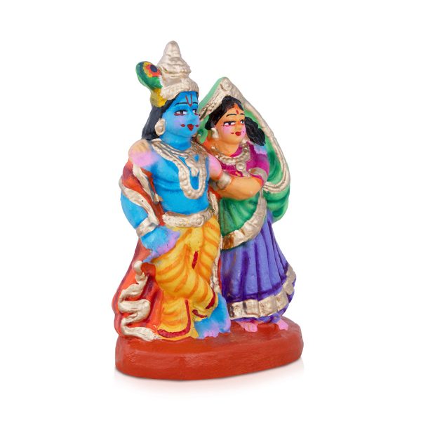 Radha Krishna Clay Golu Bommai - 8 x 6 Inches | Giri Golu Doll  Navaratri Golu Bomma Gombe Bommai For Discount