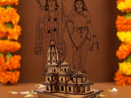 Ayodhya Ram Temple - 6 x 3.5 Inches | Wooden Mandir  Ayodhya Ram Mandir for Home Decor Online