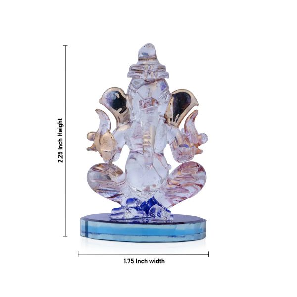 Ganesha Murti Statue - 2.25 x 1.75 Inches| Glass Ganesh Statue  Vinayaka Idol for Pooja For Sale