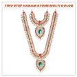 Stone Haram & Stone Necklace Set - 14 x 2.5 Inches | Multicolour Stone Jewelry  Jewellery for Deity Discount