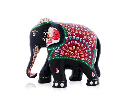 Elephant Statue - 5 x 5.5 Inches | Wooden Elephant  Painted Elephant Idol for Home Online now