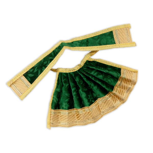 Amman Pavadai - 8 x 9 Inches | Velvet Mata Dress  Golden Border Devi Vastra  Mata Poshak for Deity  Assorted Colors Fashion