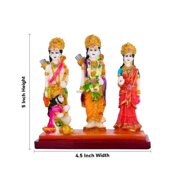 Shri Ram Darbar Murti - 5 x 4.5 Inches | Marble Dust Shri Ram Darbar Statue for Pooja For Discount