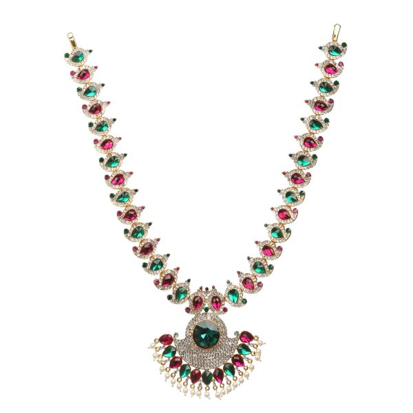 Stone Haram & Stone Necklace Set - 15 x 4 Inches | Multicolour Stone Jewelry  Jewellery for Deity For Discount