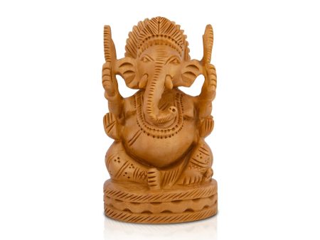 Ganesh Murti - 3 x 2.5 Inches | Wooden Statue  Ganpati Murti  Vinayaka Idol for Home Online Sale