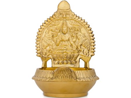 Kuber Kamakshi Lakshmi Lamp - 6 x 3.5 Inches | Brass Vilakku  Laxmi Deepam for Pooja  460 Gms Approx Online Hot Sale