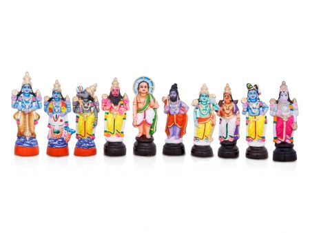 Dasavatharam Paper Mache Golu Bommai Set - 10 x 3 Inches | Giri Golu Doll  Navaratri Golu Bomma Gombe Bommai Online Sale