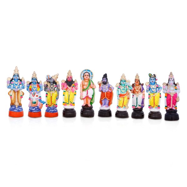 Dasavatharam Paper Mache Golu Bommai Set - 10 x 3 Inches | Giri Golu Doll  Navaratri Golu Bomma Gombe Bommai Online Sale