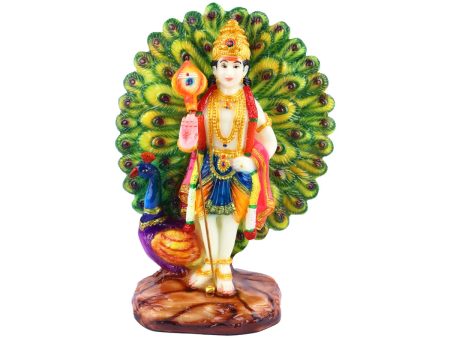 Murugan Statue - 11 x 8 Inches | Wooden Murugan Idol  Murugan Silai for Pooja Cheap