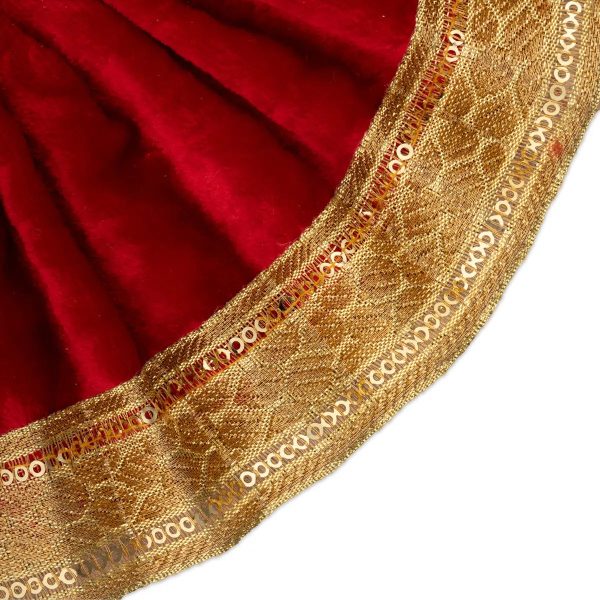 Amman Pavadai - 8 x 9 Inches | Velvet Mata Dress  Golden Border Devi Vastra  Mata Poshak for Deity  Assorted Colors Fashion