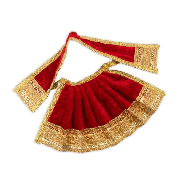 Amman Pavadai - 8 x 9 Inches | Velvet Mata Dress  Golden Border Devi Vastra  Mata Poshak for Deity  Assorted Colors Fashion