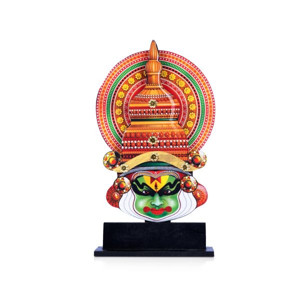 Kathakali Head with Stand - 10 x 6 Inches | Wooden Wall Hanging  Printed Kathakali Carved Face for Home For Cheap