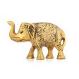 Elephant Statue - 3 x 5 Inches | Gold Polish Elephant Figurine  Aluminium Elephant Sculpture for Home Online