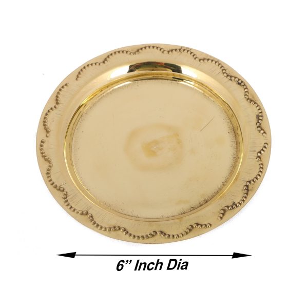 Brass Plate - 6 Inches | Pooja Thali  Thali Plate for Home  50 Gms Approx Discount