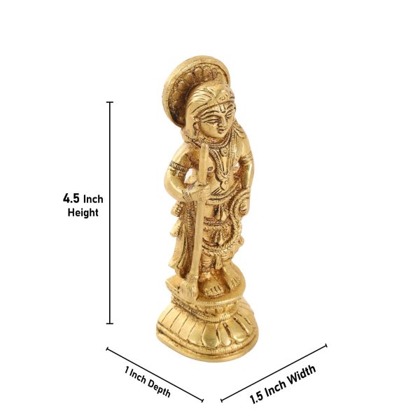 Udupi Krishna Murti - 4.5 Inches | Brass Idol  Antique Finish Krishnar Statue for Pooja  280 Gms Approx Online