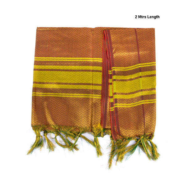 Shawl  - 2 Mtr - Emperor| Ponnadai Jari Shawls for Men  Assorted Colour and Design Online now