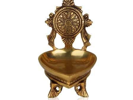 Chakra Agal Deepam - 6.5 x 4.5 Inches | Brass Lamp  Vilakku  Diya for Pooja  1.395 Kgs Approx Online Sale