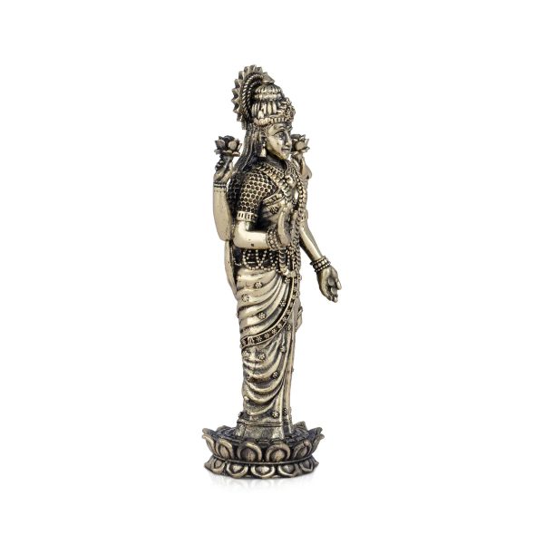 Laxmi Statue - 6 x 2.5 Inches | Lakshmi Statue Standing On Lotus  Brass Idol for Pooja  195 Gms Approx Supply