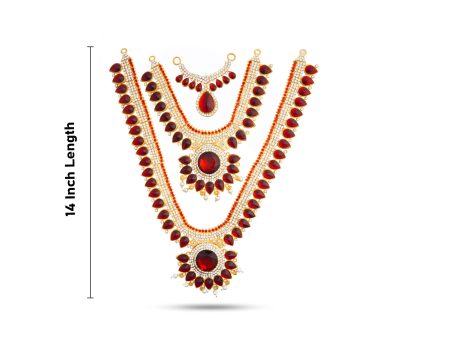 Stone Necklace & Stone Haram - 14 Inches | Multicolour Stone  Stone Jewellery for Deity Cheap