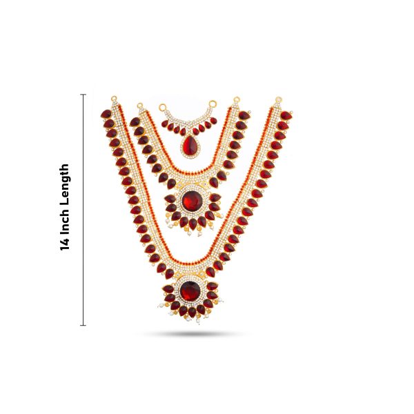 Stone Necklace & Stone Haram - 14 Inches | Multicolour Stone  Stone Jewellery for Deity Cheap