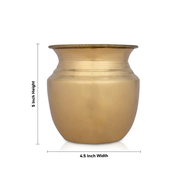 Brass Lota - 5 x 4.5 Inches | Kalash  Pooja Pot  Chombu for Home  240 Gms Approx For Discount