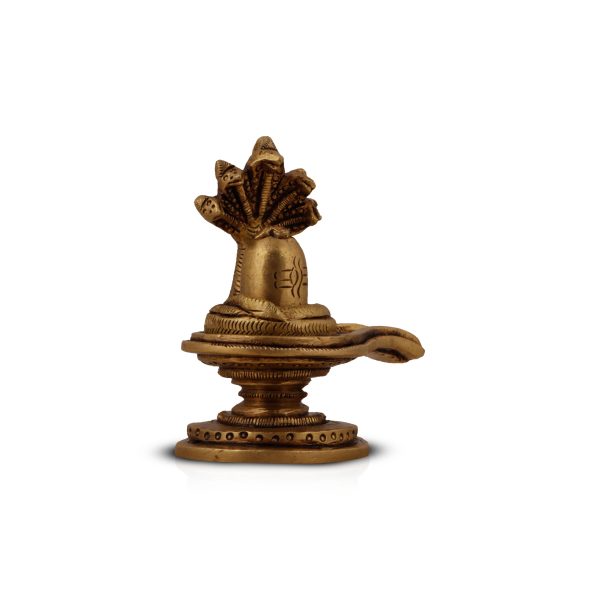 Shivling with Nagam - 2.5 Inches | Shiva Lingam  Antique Brass Statue  Sivalingam for Pooja For Cheap