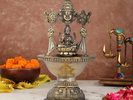 Lakshmi Balaji Lamp - 5 x 2.75 Inches | Brass Lamp  Deepam for Pooja  200 Gms Approx For Cheap