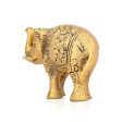 Elephant Statue - 3 x 5 Inches | Gold Polish Elephant Figurine  Aluminium Elephant Sculpture for Home Online