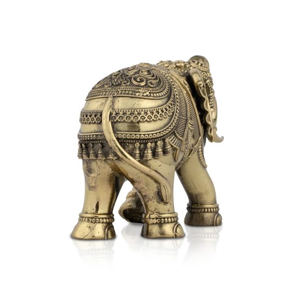 Elephant Statue - 4 x 5 Inches | Brass Idol  Elephant Figurine for Pooja  475 Gms Approx on Sale