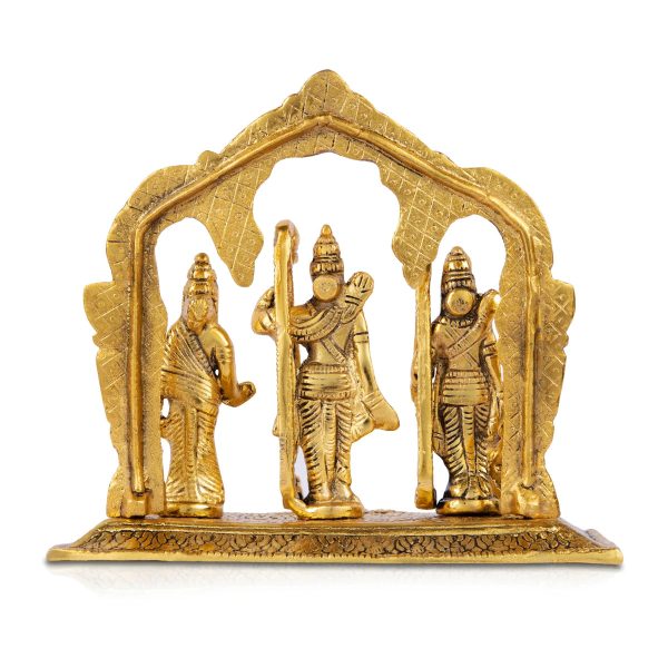 Ram Darbar Murti with Arch - 7 x 8 Inches | Aluminium Statue  Gold Polish Ram Darbar Idol for Pooja  530 Gms Approx Online now