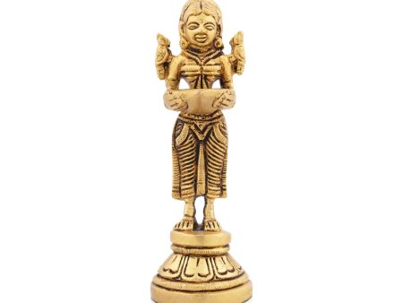 Paavai Vilakku - 5 x 1.5 Inches | Antique Brass Welcome Lady with Deep  Pavai Lamp for Pooja  460 Gms Approx Online now