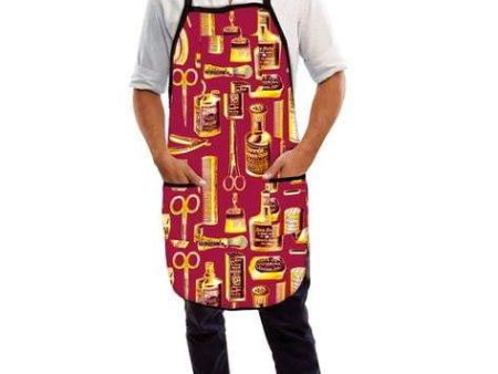 Betty Dain Vintage Barber Apron burgundy Gold For Cheap