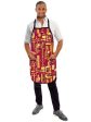 Betty Dain Vintage Barber Apron burgundy Gold For Cheap