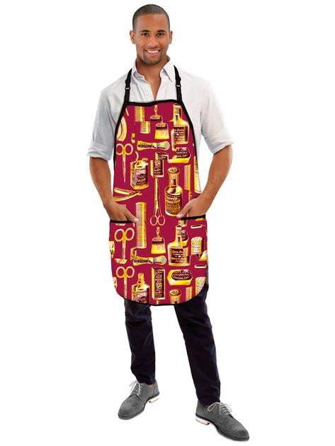 Betty Dain Vintage Barber Apron burgundy Gold For Cheap