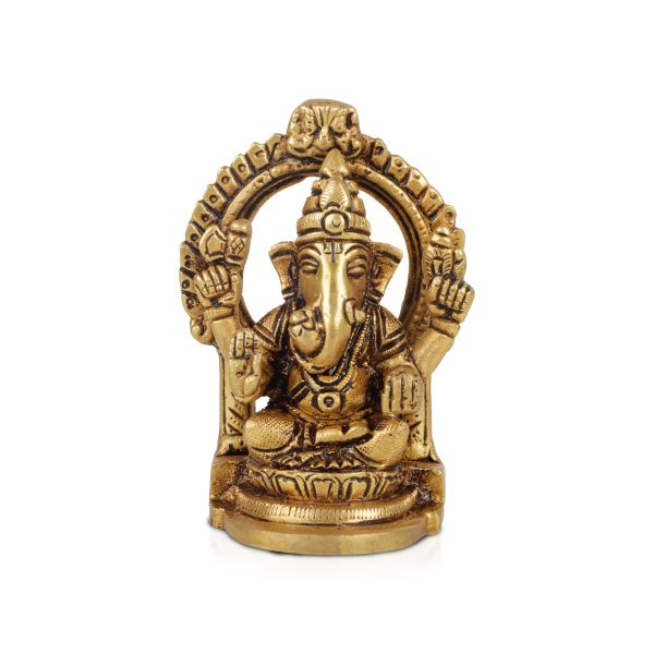 Ganesh with Arch Murti - 3.75 Inches | Antique Brass Statue  Vinayagar Statue  Ganesha Idol for Pooja Sale