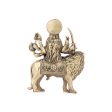 Durga Devi Statue Sitting on Lion - 4 x 3 Inches | Durga Maa Idol  Brass Idol  Durga Murti for Pooja  175 Gms Approx For Discount