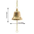 Brass Bell - Enamel - 5.5 Inches | Brass Bell Hanging  Pooja Hanging Bell with Chain  Hanging Bells for Mandir on Sale