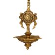 Chakra Hanging Deep - 6 Inches | Brass Vilakku  Antique Finish Lamp for Pooja  660 Gms Approx on Sale