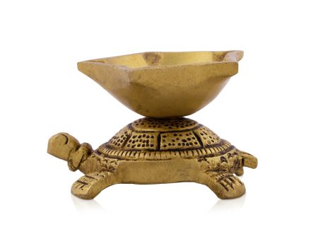 Brass Diya - 2 x 3 Inches | Brass Lamp  Kodiya Design Brass Vilakku for Pooja  195 Gms Approx Sale