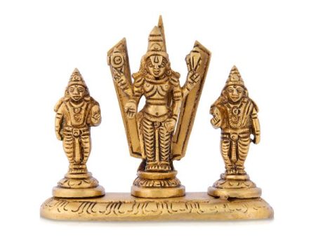 Balaji Murti | Balaji Sridevi Boodevi with Namam  Antique Brass Statue  Balaji Statue for Pooja Online Sale