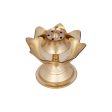 Agarbathi Stand - 3 x 3 Inches | Lotus Design Brass Incense Holder for Pooja  100 Gms Approx Supply