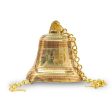 Brass Bell - Enamel - 5.5 Inches | Brass Bell Hanging  Pooja Hanging Bell with Chain  Hanging Bells for Mandir on Sale