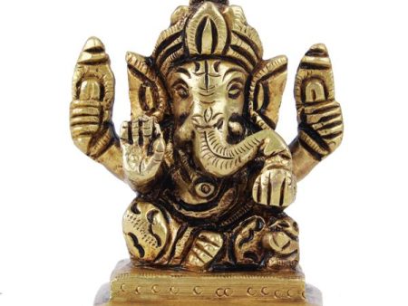 Ganesh Murti - Square - 3 Inches | Antique Statue   Vinayagar Statue  Ganesha Idol for Pooja Fashion